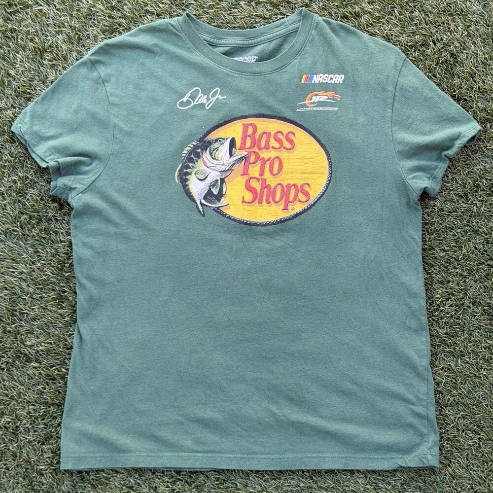 Bass Pro Shops NASCAR Graphic Tee Size S Green Racing Dale Jr Unisex